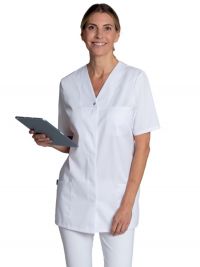 Weißer Damen-Kasack mit Knöpfen